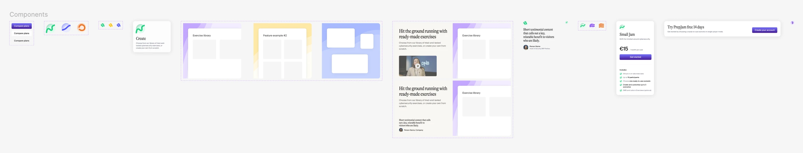 Screenshot of a Figma file with ready-to-develop components.